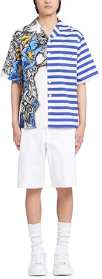 PRADA 藍色卡通條紋短袖防曬襯衫 UCS406-1ZTG-F0424-S-212 Lookbook PRADA 藍色卡通條紋短袖防曬襯衫 UCS406-1ZTG-F0424-S-212