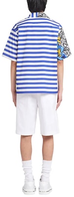 PRADA 藍色卡通條紋短袖防曬襯衫 UCS406-1ZTG-F0424-S-212 Shop PRADA 藍色卡通條紋短袖防曬襯衫 UCS406-1ZTG-F0424-S-212