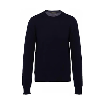 PRADA Blue Cashmere Crewneck Sweater UMA282-1HZN-F0008-S-142