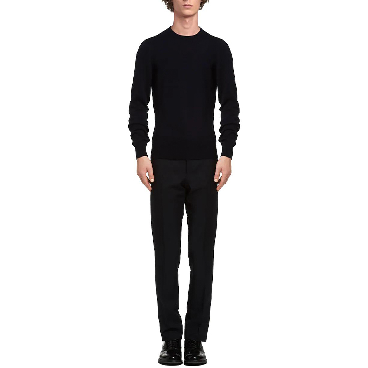 Lookbook 普拉达蓝色羊绒圆领毛衣 UMA282-1HZN-F0008-S-142