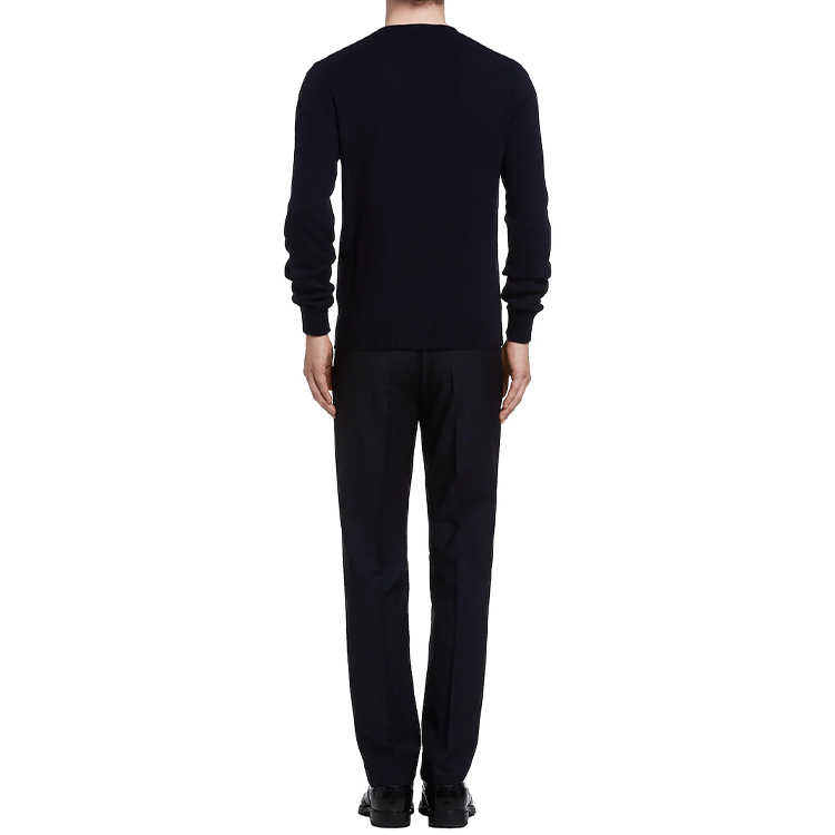 Shop 普拉达蓝色羊绒圆领毛衣 UMA282-1HZN-F0008-S-142