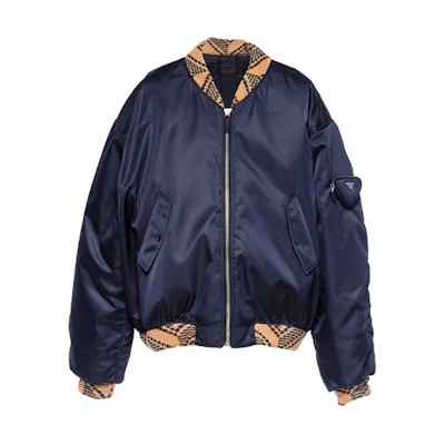 PRADA Blue Logo Patch Zip-Up Long Sleeve Jacket SGB895-1WQ8-F0ABM-S-212