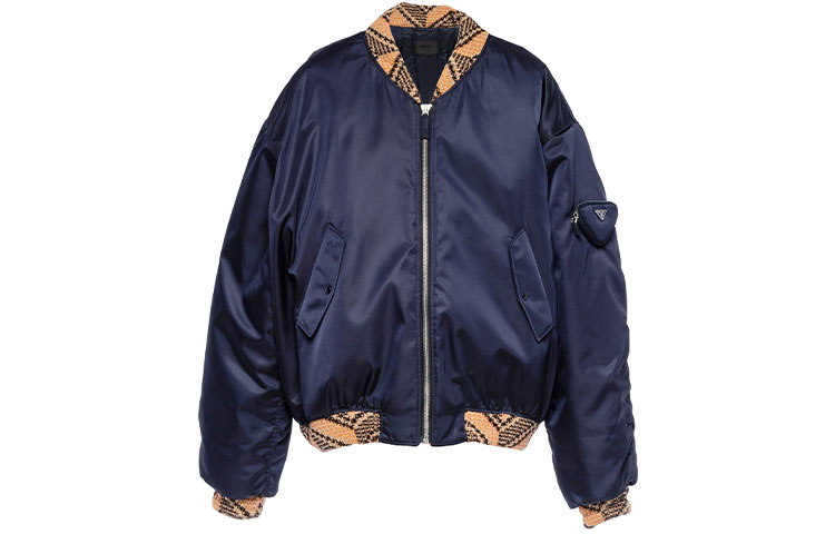 PRADA Blue Logo Patch Zip-Up Long Sleeve Jacket SGB895-1WQ8-F0ABM-S-212 圖 2