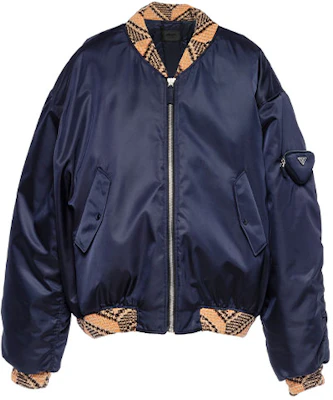 PRADA Blue Logo Patch Zip-Up Long Sleeve Jacket SGB895-1WQ8-F0ABM-S-212 Order PRADA Blue Logo Patch Zip-Up Long Sleeve Jacket SGB895-1WQ8-F0ABM-S-212