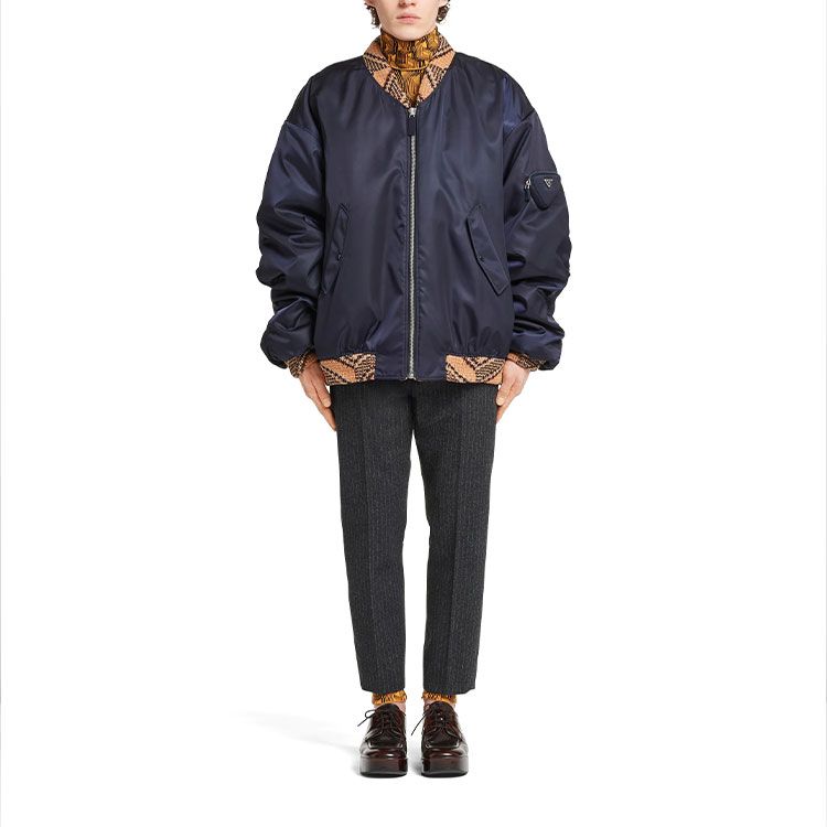 PRADA Blue Logo Patch Zip-Up Long Sleeve Jacket SGB895-1WQ8-F0ABM-S-212 圖 3