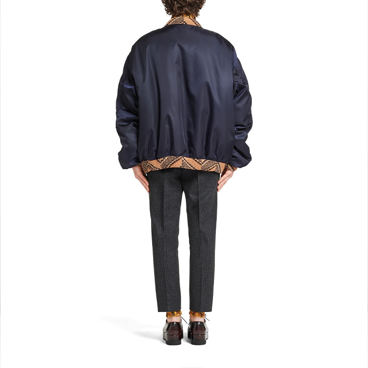 PRADA Blue Logo Patch Zip-Up Long Sleeve Jacket SGB895-1WQ8-F0ABM-S-212 圖 4