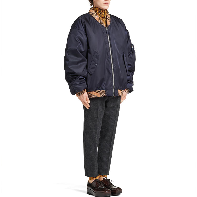 PRADA Blue Logo Patch Zip-Up Long Sleeve Jacket SGB895-1WQ8-F0ABM-S-212 圖 5