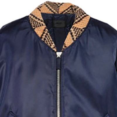 PRADA Blue Logo Patch Zip-Up Long Sleeve Jacket SGB895-1WQ8-F0ABM-S-212 Details for PRADA Blue Logo Patch Zip-Up Long Sleeve Jacket SGB895-1WQ8-F0ABM-S-212