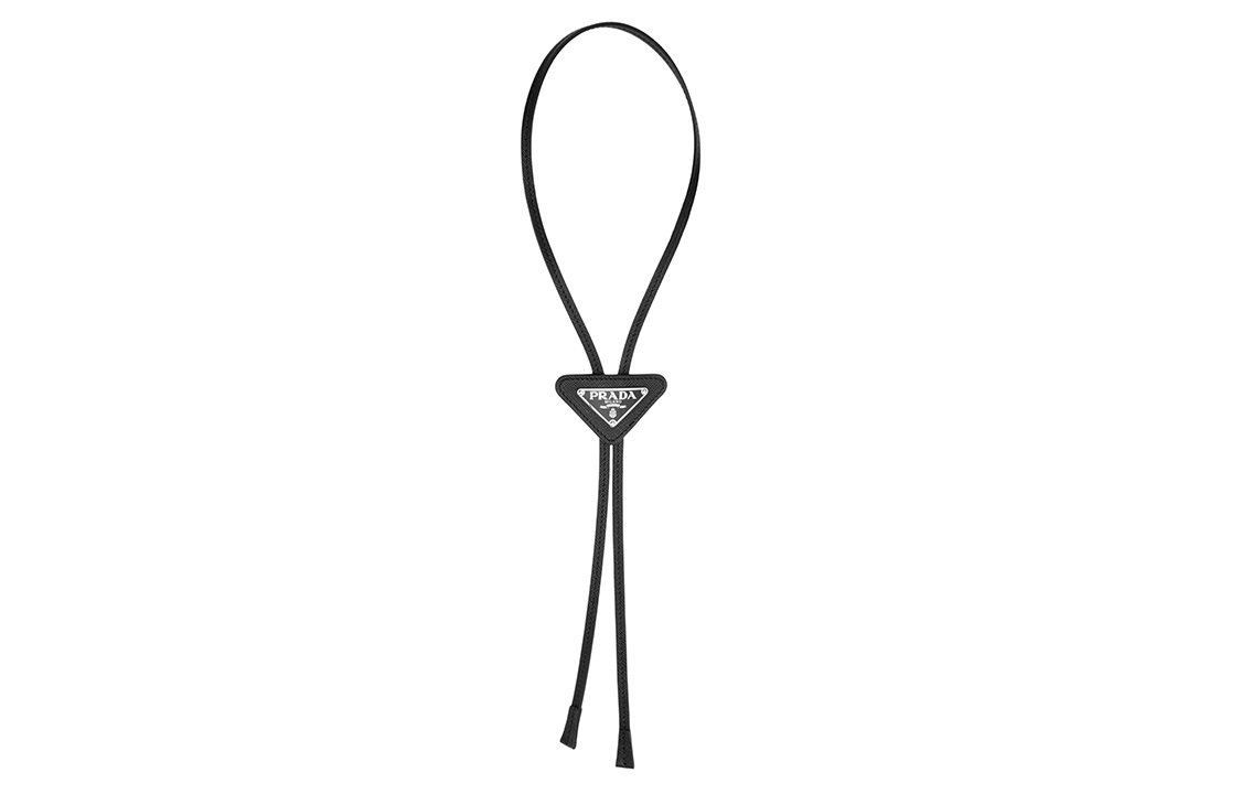 Prada Bolo Leather Tie with Triangle Logo Black 2IC027-QHH-F0002 圖 3
