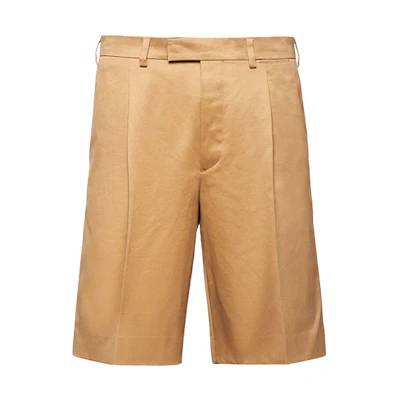PRADA Brown Bermuda Casual Shorts with Front Pleat Detailing UP0086-1UPX-F0065-S-201
