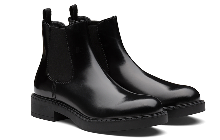 Order Prada Chelsea Boot aus gebürstetem Kalbsleder ''Schwarz'' 2TE168-P39-F0002