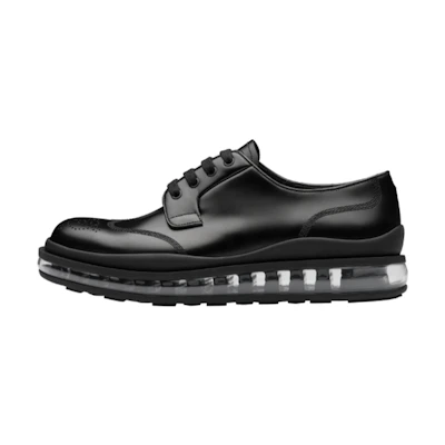 Prada Brushed Leather Derby 'Black'