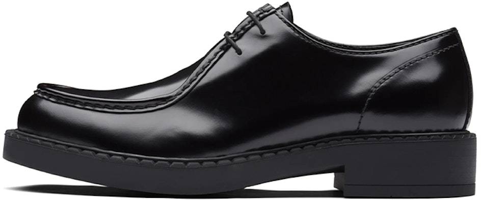 Prada Brushed Leather Lace-Up 'Black' 2EE346_055_F0002 Buy Prada Brushed Leather Lace-Up 'Black' 2EE346_055_F0002