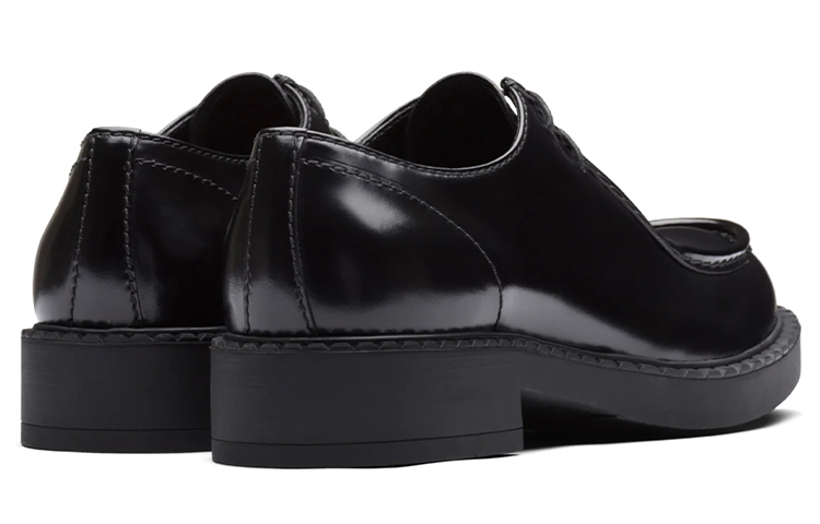 Shop Prada Brushed Leather Lace-Up 'Black' 2EE346_055_F0002