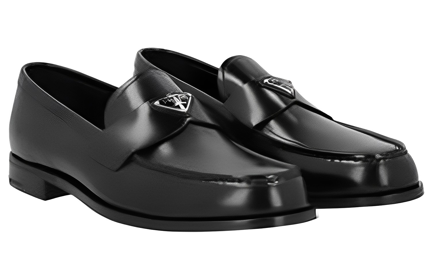 Shop プラダ レザー スリッポン カジュアルシューズ (黒) 2DB205_055_F0002