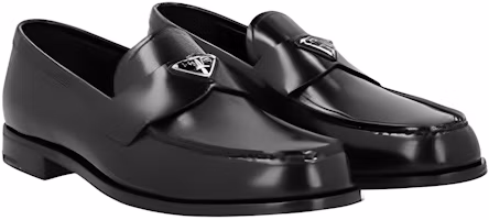 Shop PRADA 皮革 時尚套腳 男士休閒鞋 男款 黑色