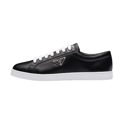 Prada Brushed Leather Sneaker 'Black'