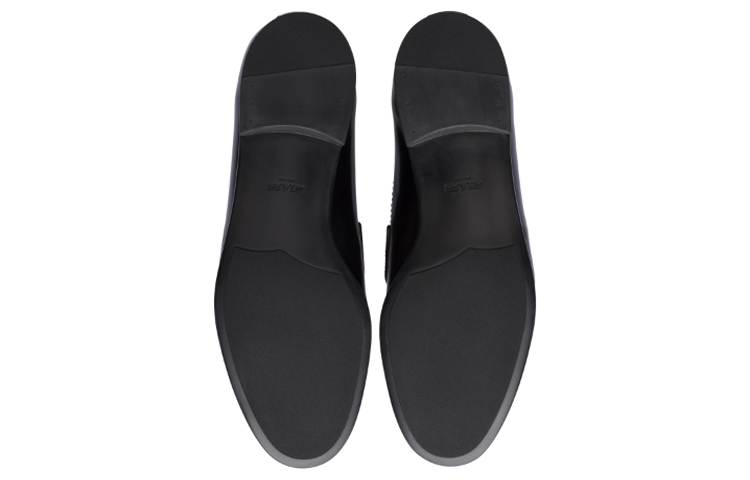 Prada Calf Leather Loafers 'Black Patent with Hot-pressed Logo' 圖 5