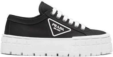 Prada Canvas Low-Top Platform Sneakers 'Black Triangle Logo' 1E260MF050MMS Prada Canvas Low-Top Platform Sneakers 'Black Triangle Logo' 1E260MF050MMS