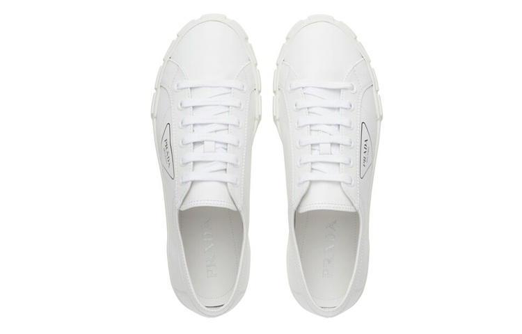 Lookbook Prada Cassetta Wheel Leren Schoenen Laag ''Wit'' 2EG302-A21-F0009