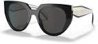 Buy Prada 貓眼太陽眼鏡 黑色/滑石白 (SPR 14WSF)