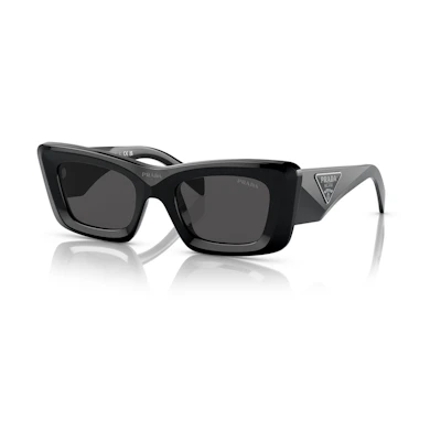 Prada Cat Eye Sunglasses Black/Dark Grey (SPR 13Z 1AB-5S0)