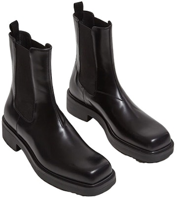 Prada Chelsea Boots 'Black Velvet Leather Square Toe' 2UG006_B4L_F0002 Lookbook Prada Chelsea Boots 'Black Velvet Leather Square Toe' 2UG006_B4L_F0002