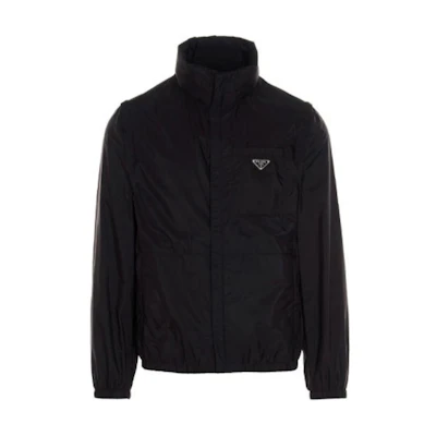 PRADA Classic Triangle Logo Zip Nylon Jacket Black SGB661-1WQ9-F0002