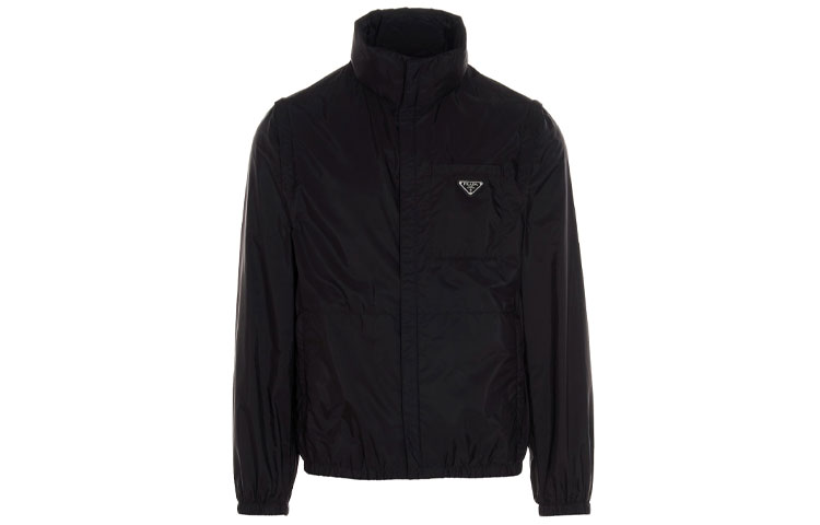 Order PRADA Classic Triangle Logo Zip Nylon Jacket Black SGB661-1WQ9-F0002
