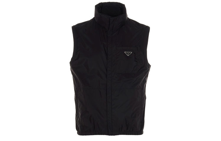 Purchase PRADA Classic Triangle Logo Zip Nylon Jacket Black SGB661-1WQ9-F0002