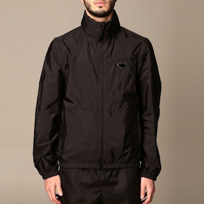 PRADA Classic Triangle Logo Zip Nylon Jacket Black SGB661-1WQ9-F0002 Details for PRADA Classic Triangle Logo Zip Nylon Jacket Black SGB661-1WQ9-F0002