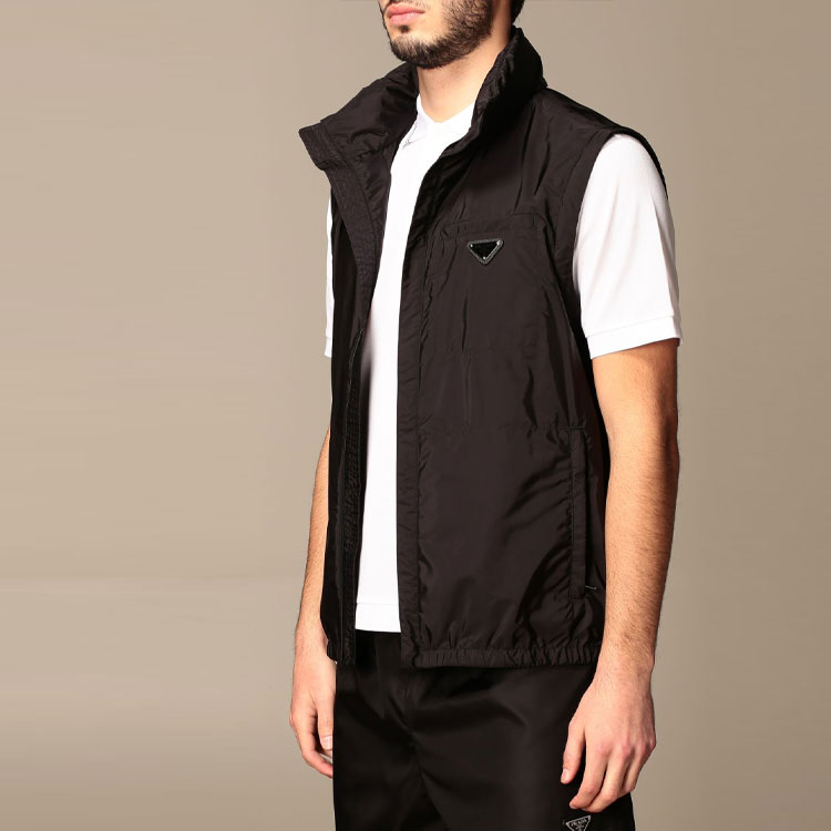 Cheap PRADA Classic Triangle Logo Zip Nylon Jacket Black SGB661-1WQ9-F0002