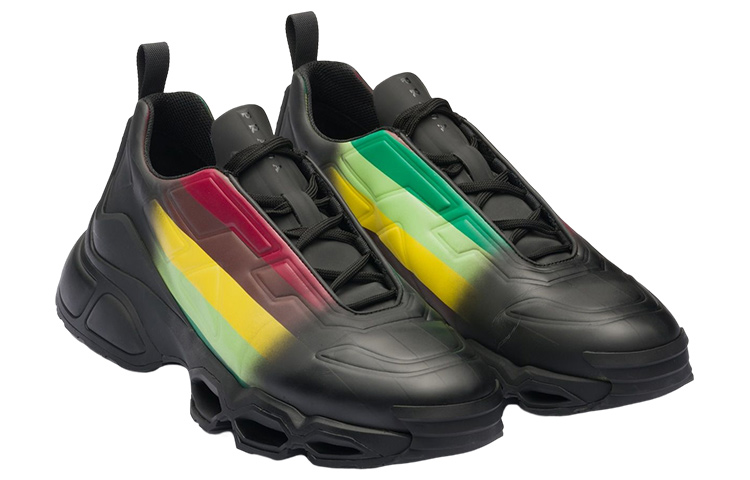 Order 프라다 콜리전 크로스 스니커즈 '블랙 애플 그린' 4E3595_3LMP_F0225