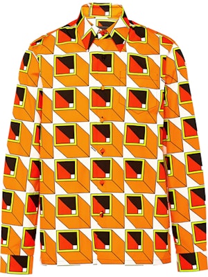 PRADA 拼色幾何印花長袖扣襯衫 UCN314-1XVF-F0049-S-202 Buy PRADA 拼色幾何印花長袖扣襯衫 UCN314-1XVF-F0049-S-202