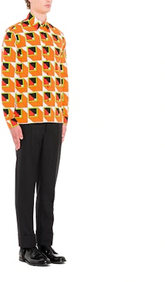 PRADA 拼色幾何印花長袖扣襯衫 UCN314-1XVF-F0049-S-202 Purchase PRADA 拼色幾何印花長袖扣襯衫 UCN314-1XVF-F0049-S-202