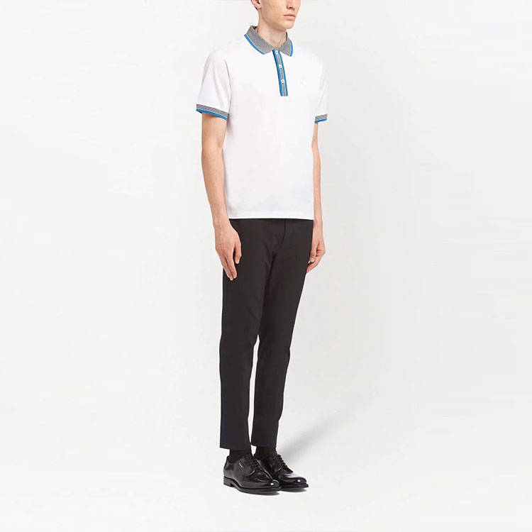 Purchase 普拉达对比标志白色POLO衫 - 开学季特别版 UJN766S2121ZP5-F0009