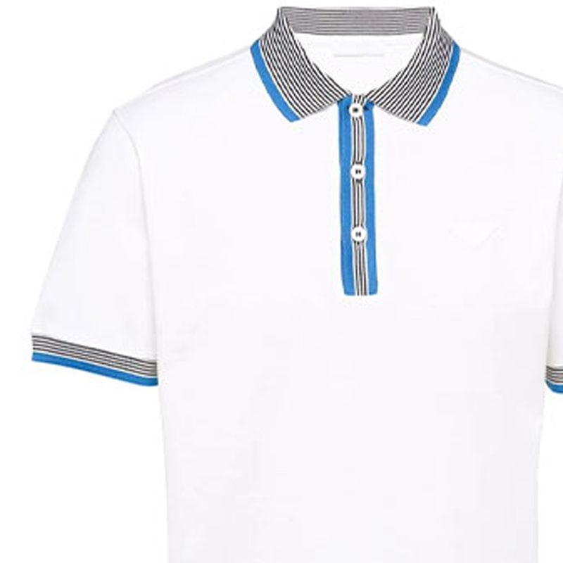 Details for 普拉达对比标志白色POLO衫 - 开学季特别版 UJN766S2121ZP5-F0009
