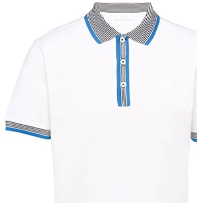 普拉达对比标志白色POLO衫 - 开学季特别版 UJN766S2121ZP5-F0009 Details for 普拉达对比标志白色POLO衫 - 开学季特别版 UJN766S2121ZP5-F0009