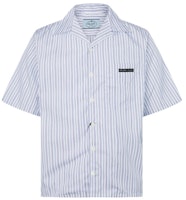 PRADA Cotton Striped Short-Sleeve Shirt Blue UCS339-1YGYF0012 PRADA Cotton Striped Short-Sleeve Shirt Blue UCS339-1YGYF0012