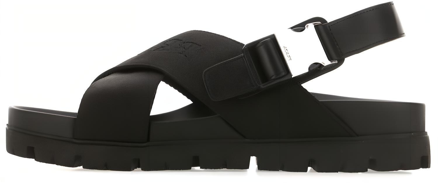 prada-crisscross-straps-buckle-fastening-sandal-black