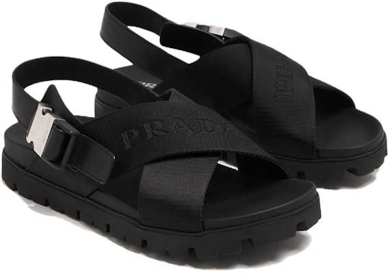プラダ クロスストラップ バックルサンダル (ブラック) 2X30543-L74-F0002 Lookbook プラダ クロスストラップ バックルサンダル (ブラック) 2X30543-L74-F0002