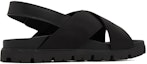 Shop プラダ クロスストラップ バックルサンダル (ブラック) 2X30543-L74-F0002