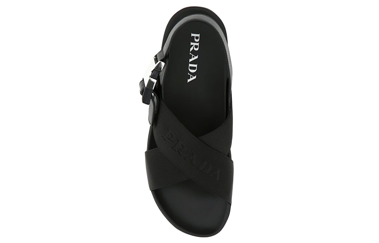 Purchase プラダ クロスストラップ バックルサンダル (ブラック) 2X30543-L74-F0002