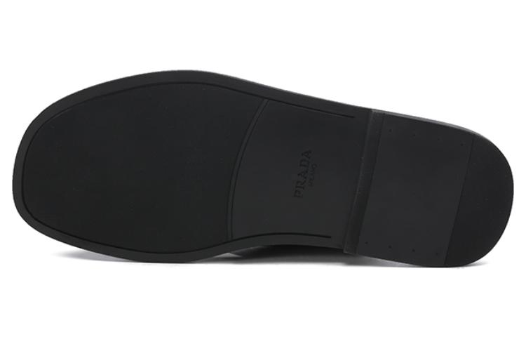 Prada Cross-Strap Leather Slides 'Black' 圖 6