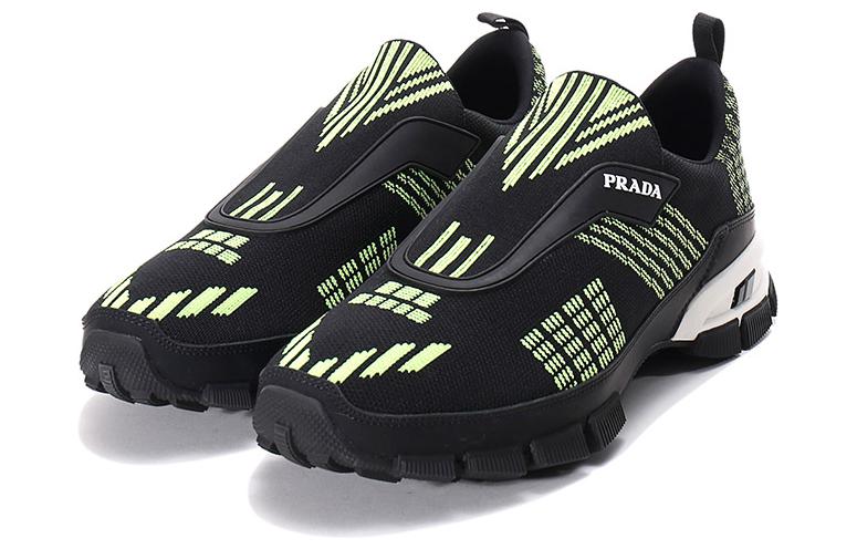 Lookbook Prada Crossection Knit Low 'Hitam Hijau Neon' 4O3223-1OUG-F0O5K