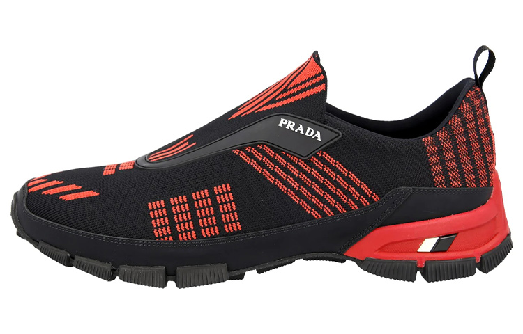 Buy プラダ クロスセクション ニット ロー "ブラックレッド" 4O3223-1OUG-F0BJP