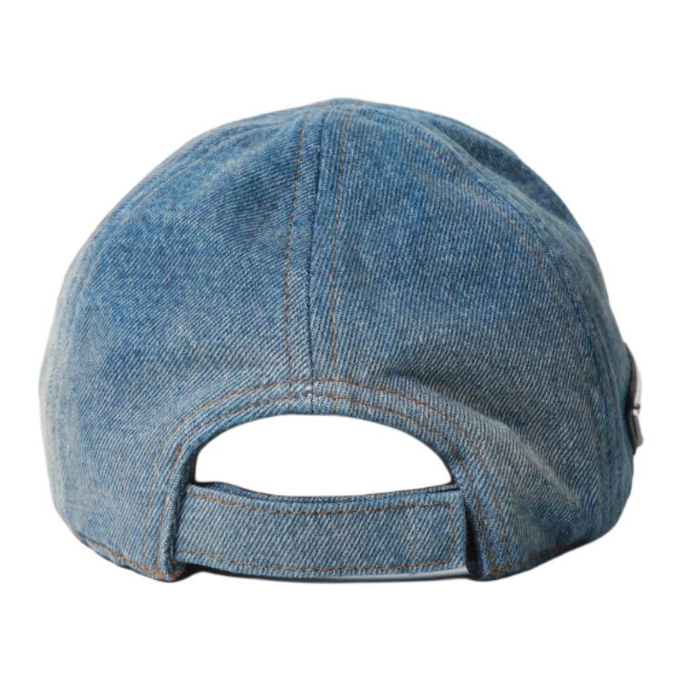 Shop PRADA Denim Baseball Cap Green Unisex Couple Style 1HC274_12K1_F0V3N