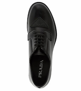 PRADA 普拉達 春夏男士德比皮鞋 商務正裝鞋 黑色 Shop PRADA 普拉達 春夏男士德比皮鞋 商務正裝鞋 黑色