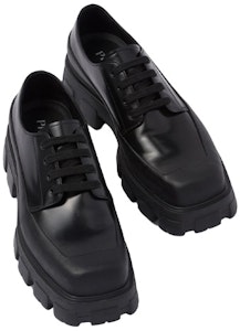 Zapatos Prada Derby 'Cuero de Terciopelo Negro' 2EG411_055_F0002_F_G001 Shop Zapatos Prada Derby 'Cuero de Terciopelo Negro' 2EG411_055_F0002_F_G001