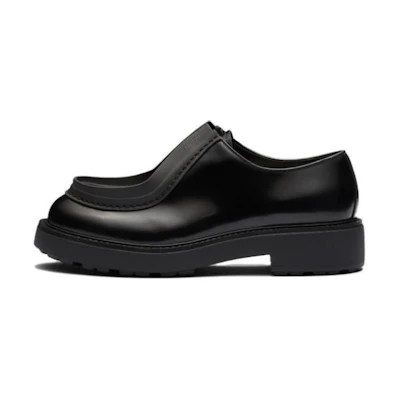 Prada Diapason Opaque Brushed Leather Lace-up 'Black'
